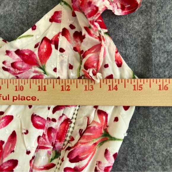 SKIES ARE BLUE Floral Flutter Sleeve Maxi Dress Pink White Size XS NWOT Flaw - Picture 8 of 14